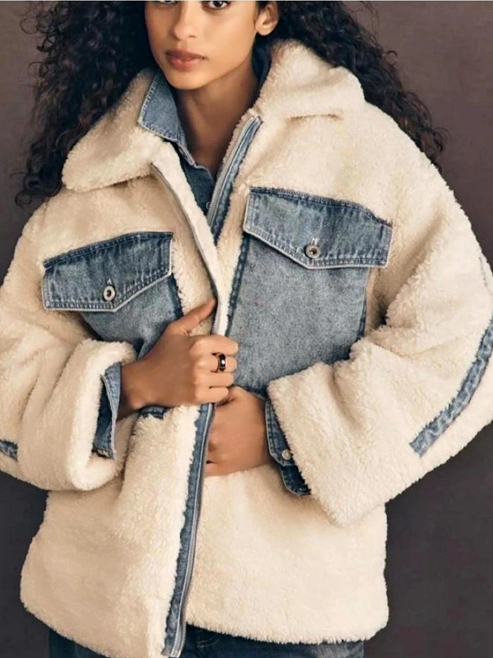 Pilcro Denim Cream Sherpa
